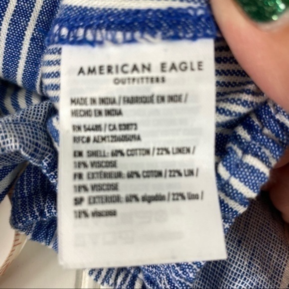 AMERICAN Eagle women’s Poet off the shoulder‎ cropped tie top xxL NWT Boho - Picture 7 of 9